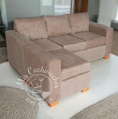 Sofa CIPRÉS 3 cuerpos mas camastro Pana antimanchas - comprar online