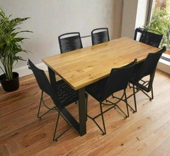 Juego de comedor industrial mesa 1.60x80 en internet