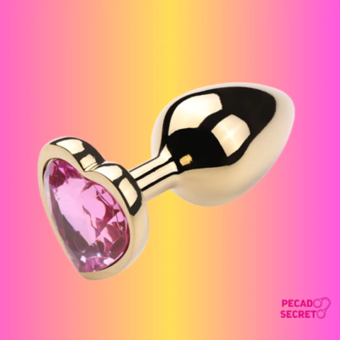 PLUG ANAL DOURADO PEDRA ROSA