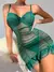 Conjunto de lencería con suéter, vestido transparente de encaje con contraste. - MCM COMERCE