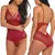 Body de encaje transparente con detalle de pestañas seductor erótico, lencería. en internet