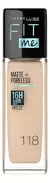 Base De Maquillaje Fit Me Matte Maybelline 118 Light Beige.