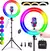 Imagen de Aro De Luz Rgb Led Profesional 18inch 45cm Con 2.1m Tripie Estructura Blanco RING-18RGB 110V/220V.