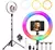 Aro De Luz Rgb Led Profesional 18inch 45cm Con 2.1m Tripie Estructura Blanco RING-18RGB 110V/220V.