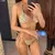 Imagen de Bikini de manga larga con estampado de leopardo, traje de baño para mujer.