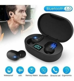 fone de ouvido sem fio e6s bluetooth 5.0 tws com tela led digital - comprar online