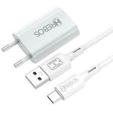 Carregador Completo Tipo C Hrebos Fonte e Cabo 1.2 A HS-102C (CARREGHS102C) - comprar online