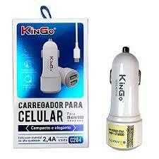 Carregador Veicular Kingo Para Lightning Dois USB 2.4A C204 (CARREGVKGC204) - comprar online