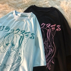 Camiseta de gran tamaño, camiseta Harajuku con estampado de calavera - tienda en línea