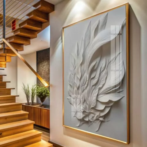 Quadro Decorativo Plaster Art White