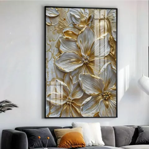 Quadro Decorativo Flowers Gold