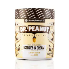 PASTA DE AMENDOIM SABOR COOKIES E CREAM COM WHEY PROTEIN 600G***