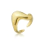 Anel Onda Semijoia Ouro 18K