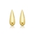 Brinco Gota Comprida Lisa Semijoia Ouro 18K