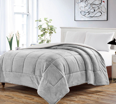 ACOLCHADO FLANNEL C/ CORDERITO GRIS CLARO 2 1/2 2.30X2.40 CM. (LB201) - Felicitas Home
