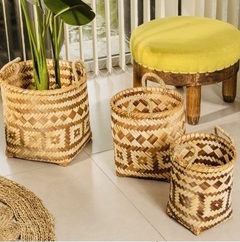 Canastos de Bamboo y Rattan Set x 3 en internet