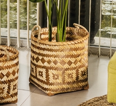 Canastos de Bamboo y Rattan Set x 3 - comprar online