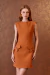 VESTIDO CURTO BOLSOS ALETA - CARAMEL