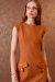 VESTIDO CURTO BOLSOS ALETA - CARAMEL - comprar online