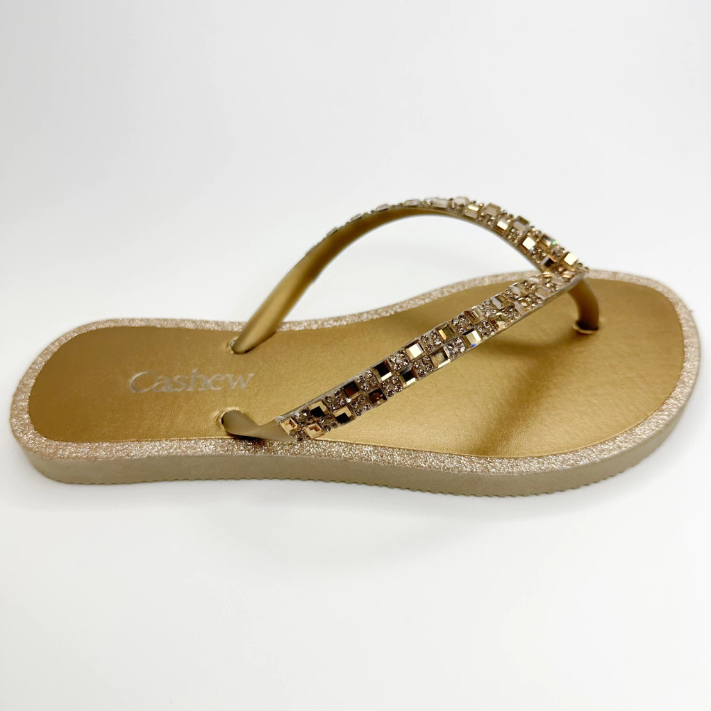 CHINELO OURO/BRONZE COM GLITER