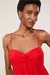Vestido Midi De Alça Vermelho Busto Franzido - Animale - loja online