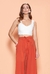 Cropped Decote V com Alças em Linho - a.DONA.do.SANTo store®