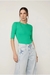 Blusa De Malha Canelada Verde Com Manga Média