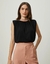 Blusa malha bicolor Shoulder na internet