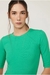 Blusa De Malha Canelada Verde Com Manga Média na internet