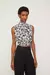 Imagem do Blusa De Georgette Cropped Com Gola Alta Estampado