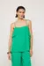 Blusa De Georgette Verde Com Decote De Babado - comprar online