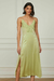 Vestido De Seda Midi Verde Com Aplicação De Renda na internet