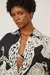 Camisa De Georgette Pesado Ampla Estampada - loja online