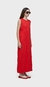 Vestido sleeveless wrinkled color vermelho - comprar online
