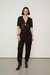 Macacão Longo De Georgette Com Cinto Preto Amanda - comprar online