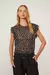 Blusa De Georgette Leve Babados Estampada - comprar online