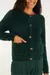 Cardigan Pelinho Curto Com Bolso Verde - comprar online