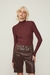 Blusa De Tricot Plissado Com Gola Alta - comprar online
