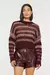 Pull Detalhe Listras Com Lurex Tricot Roxo - Animale
