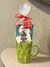 Set taza + cuchara + cacao en polvo y mashmello The Grinch