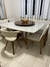 Conj Jantar Mesa Quadrada 1,50m Off White Base Maciça ONIX + Polrona RIVATTI + 4 Cadeiras AKILA (1) - comprar online