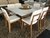 Conj Jantar Mesa quadrada off white 1,35m AQUILA com 6 Cadeiras MONACO