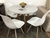 Conjunto Mesa de Jantar UNI 88cm + 4 Cadeiras EIFFEL PP Branco