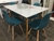 Conjunto Mesa Jantar 1,20m - UNI + 4 Cadeiras Eiffel PETRÓLEO - comprar online