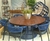 Conjunto Mesa Redonda 1,60m com 6 Cadeiras em Corda Nautica Azul - CHICAGO - comprar online