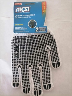 guantes de algodon con puntos de pvc akzi