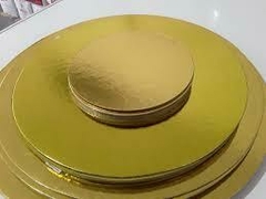 Disco carton dorado 14cm x unidad
