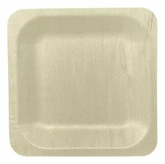PLATO DE MADERA CUADRADO 21cm x 12un