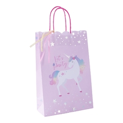 PARTY BOLSA ROSA UNICORNIO (con cinta rosa) Tamaño: 20cm x 30 cm x 9cm