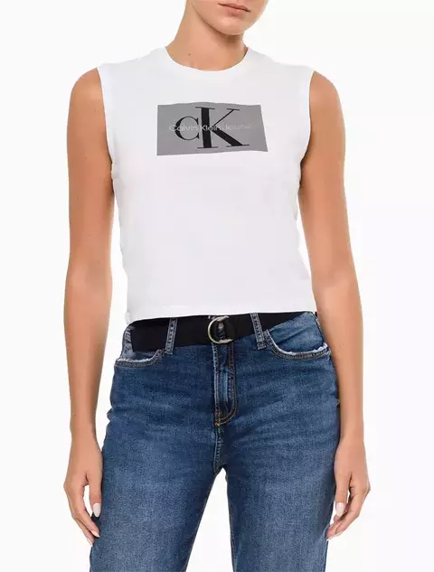 CAMISETA Sem Manga C K Jeans Feminina RE ISSUE RETÂNGULO - C K JF1100
